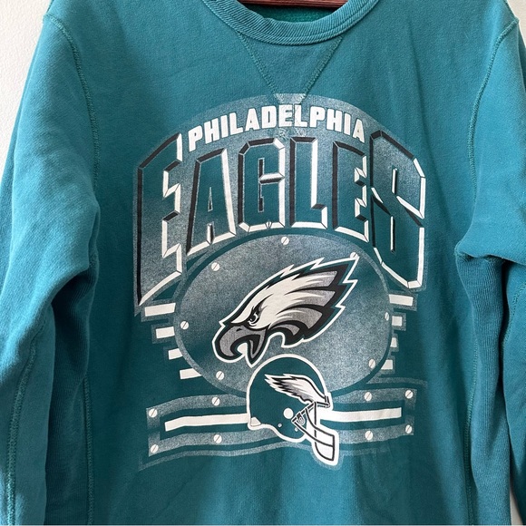 Philadelphia eagles football vintage style green crewneck sweatshirt - Picture 2 of 4